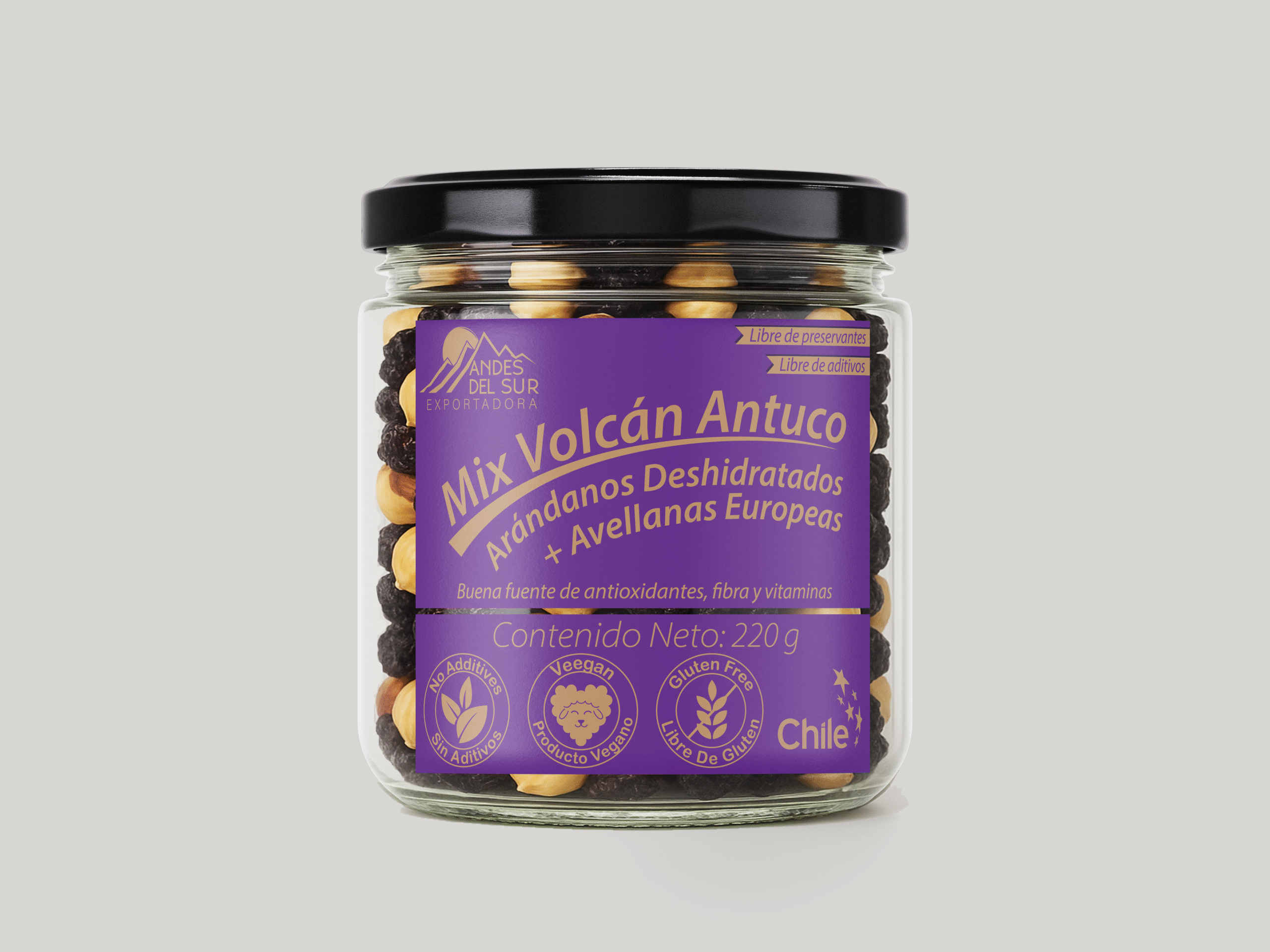 Mix Volcán Antuco (Arándanos y Avellanas) - 220 g